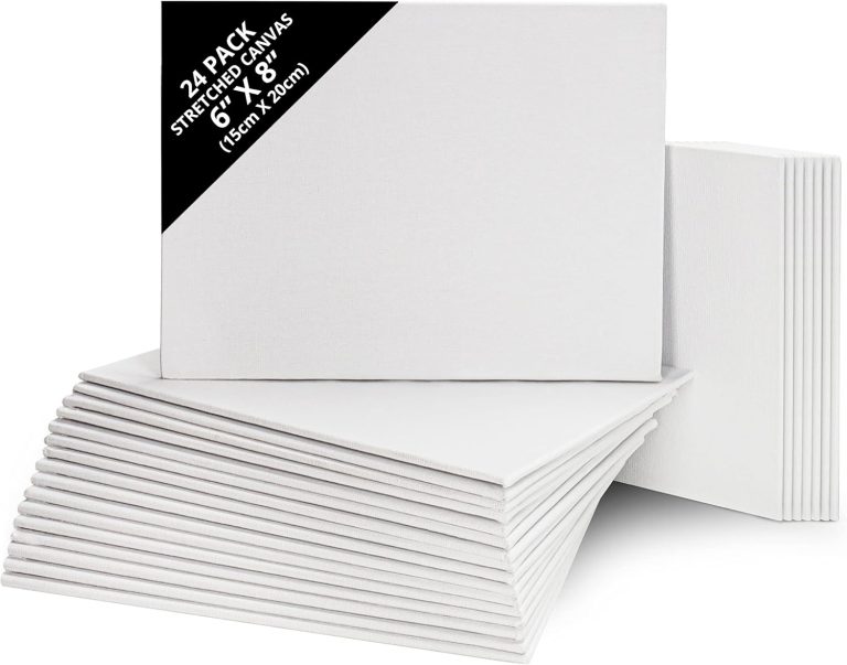 Belle Vous Lot de 24 Toile a Peindre – 15 x 20 cm – Toile Vierge Pré-Étirée – Idéales pour la Peinture à l’Huile, Acrylique et pour le Dessin et Croquis