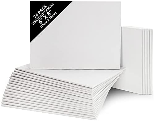 Belle Vous Lot de 24 Toile a Peindre – 15 x 20 cm – Toile Vierge Pré-Étirée – Idéales pour la Peinture à l’Huile, Acrylique et pour le Dessin et Croquis