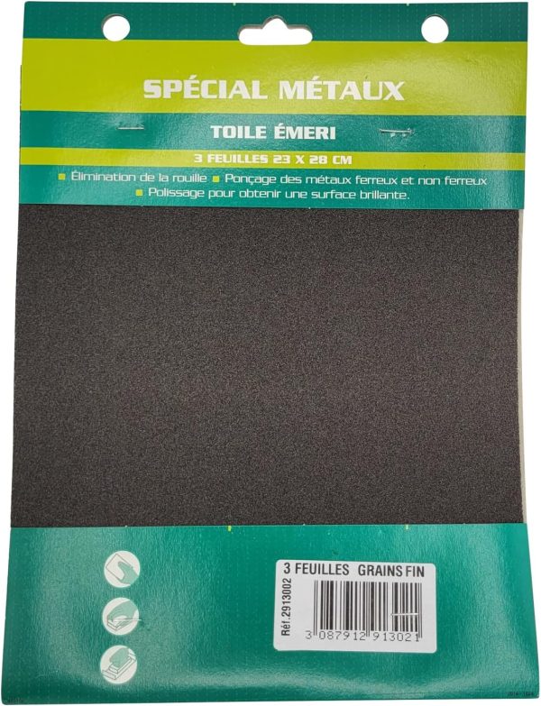 SAVY Toile emeri 3 feuilles grain fin
